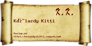 Kálazdy Kitti névjegykártya